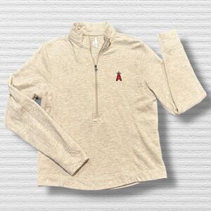 Johnnie-O Women's Los Angeles Angels Kennedy 1/4 Zip Pullover Oatmeal White XS